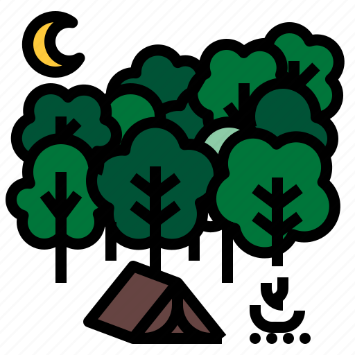 Adventure, camping, nature, night, outdoor, tent icon - Download on Iconfinder