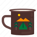 adventure, camping, coffee, drink