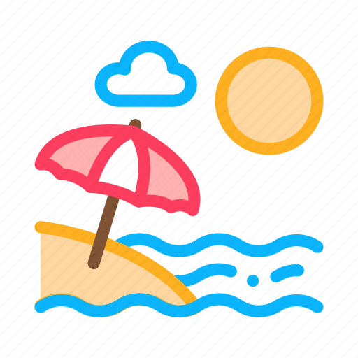 Beach, city, landscape, place, seaside, travel, umbrellas icon - Download on Iconfinder