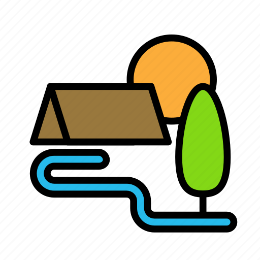 Camp, nature, river icon - Download on Iconfinder