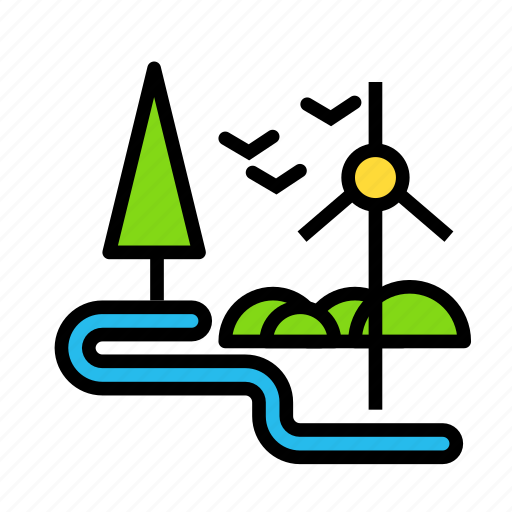 Mill, nature, river, wind icon - Download on Iconfinder