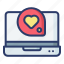 love, chat, laptop, message, mail 