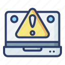 warning, danger, laptop, error, risk