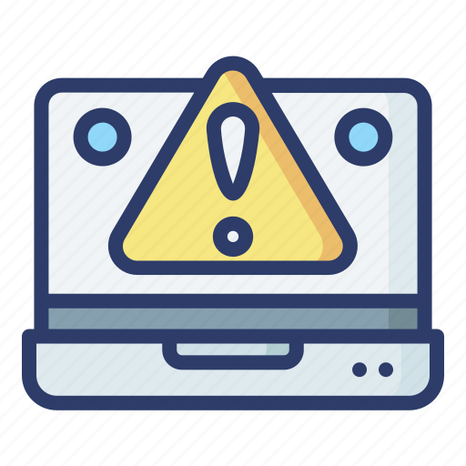 Warning, danger, laptop, error, risk icon - Download on Iconfinder