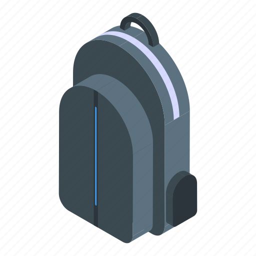 Waterproof, laptop, backpack, isometric icon - Download on Iconfinder
