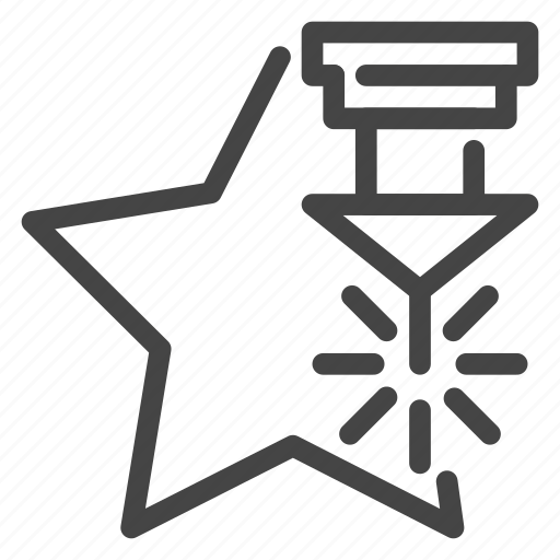 Cut, laser, machinery, metalwork, processing, production, star icon - Download on Iconfinder