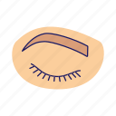 before, closed, extension, eye, eyebrows, eyelash, woman 