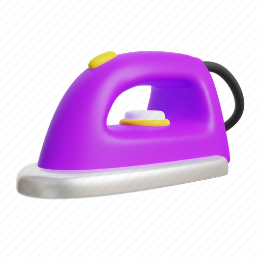 Iron, clothes, housework, laundry, electricity, household, steam 3D illustration - Download on Iconfinder