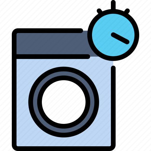 Laundry, timer, clothes, service, cleaning, laundromat, washing machine icon - Download on Iconfinder