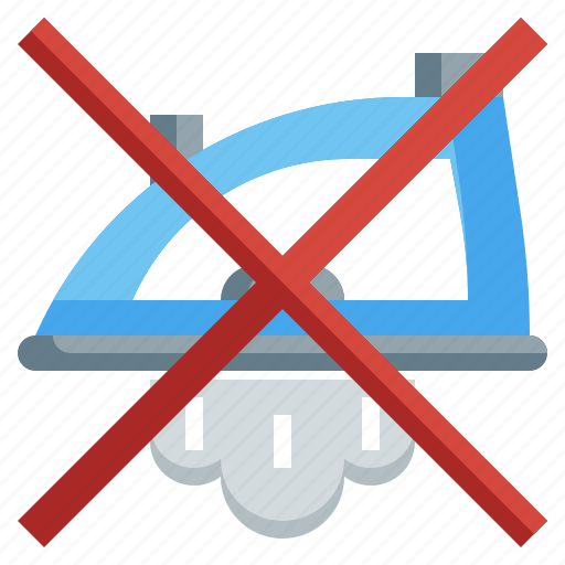 Steaming, caution, cloth, fabric, iron, do not steaming icon - Download on Iconfinder
