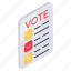 vote paper, election paper, ballot paper, vote list, checklist 