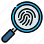 case, detective, evidence, fingerprint, identification, magnifying glass, police 