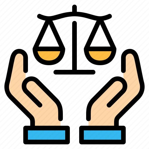 Court, hand, judge, justice, law, lawyer, scale icon - Download on Iconfinder