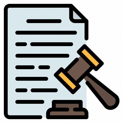 Document, file, gavel, hammer, law, lawyer, legal icon - Download on Iconfinder