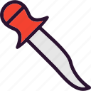 curved, dagger, long, weapon