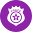 badge, emblem, enforcement, gold, law, police, sign 