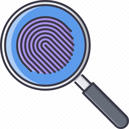 Court, fingerprint, jurisprudence, law, magnifier, police, search icon - Download on Iconfinder