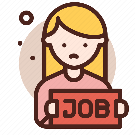 Crisis, economy, female, job, recession, search, startup icon - Download on Iconfinder