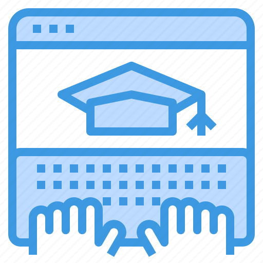 Online, learning, mortarboard, computer, education icon - Download on Iconfinder