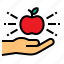 apple, knowledge, learning, education, hand 