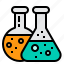 flask, chemistry, laboratory, science, education 
