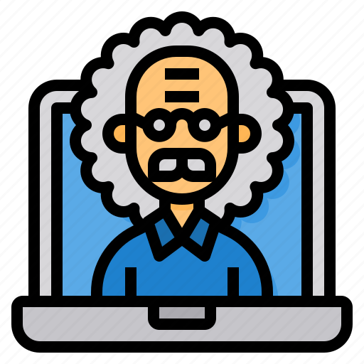 Professor, teacher, master, lecture, computer icon - Download on Iconfinder