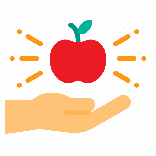 Apple, knowledge, learning, education, hand icon - Download on Iconfinder