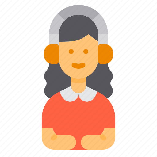 Headphone, listening, learning, music, woman icon - Download on Iconfinder