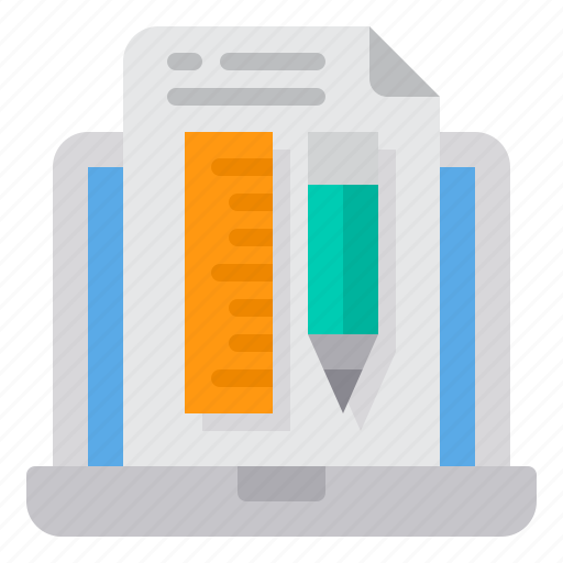 Knowledge, computer, learning, pencil, ruler icon - Download on Iconfinder