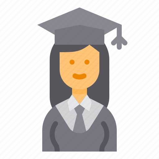 Student, graduate, education, knowledge, woman icon - Download on Iconfinder