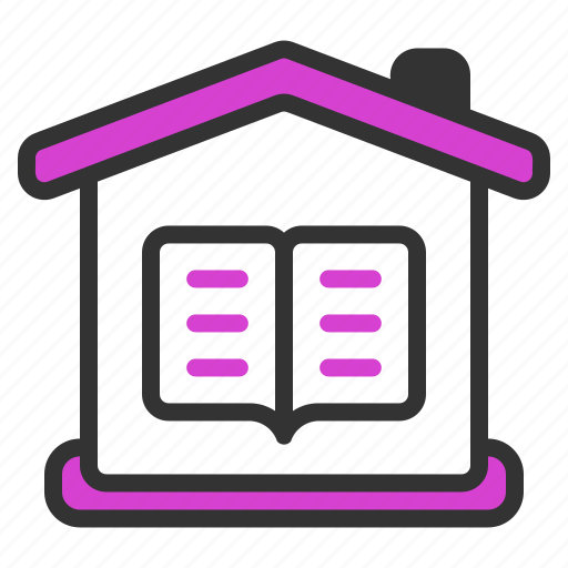 Home, schooling, school, book, education, house icon - Download on Iconfinder