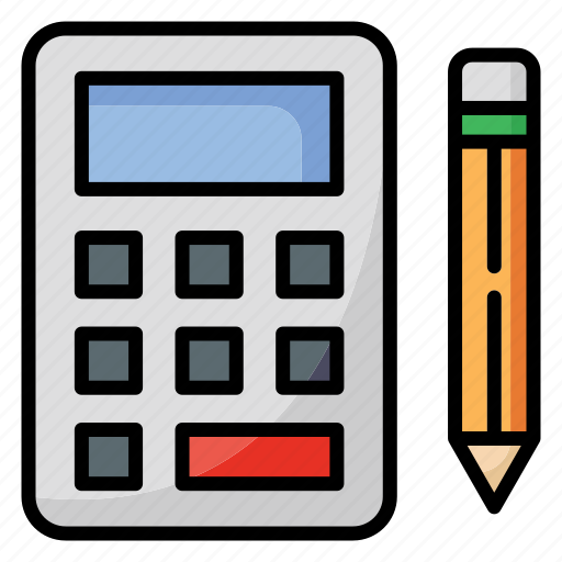 Calculation, calculator, accounting, pencil, math, education, economy icon - Download on Iconfinder