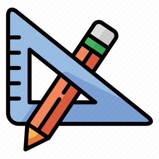 School material, education, pencil, school, ruler, tool icon - Download on Iconfinder