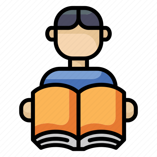 Student, reading, education, book, learning, boy, back to school icon - Download on Iconfinder