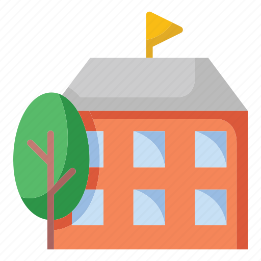Campus, university, school, education, building, tree icon - Download on Iconfinder