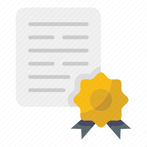 Certificate, education, patent, contract, file and folder, badge icon - Download on Iconfinder