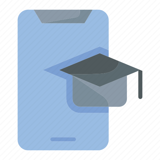 E-learning, education, mortarboard, smartphone, device icon - Download on Iconfinder