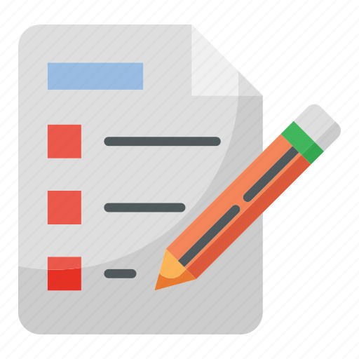 List, education, exam, checklist, paper, pencil icon - Download on Iconfinder
