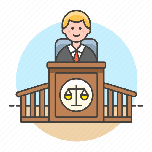 Legal, magistrate, podium, courtroom, courthouse, case, male icon - Download on Iconfinder