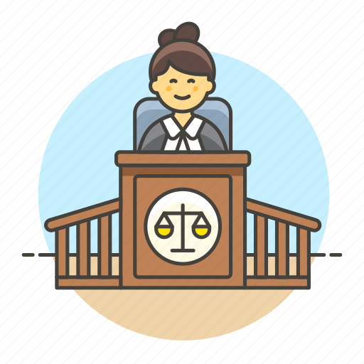 Legal, magistrate, podium, courtroom, female, courthouse, case icon - Download on Iconfinder