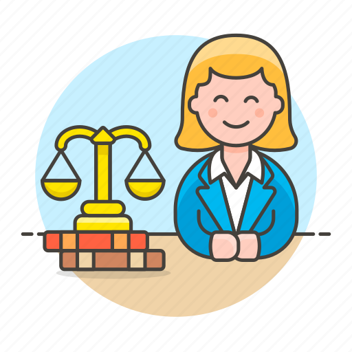Attorney, barrister, gavel, legal, courtroom, trial, female icon - Download on Iconfinder