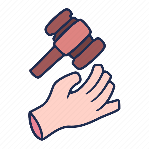 Hand, gesture, hammer, judge, justice, judiciary icon - Download on Iconfinder