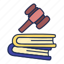 hammer, book, legal, justice, education, learning
