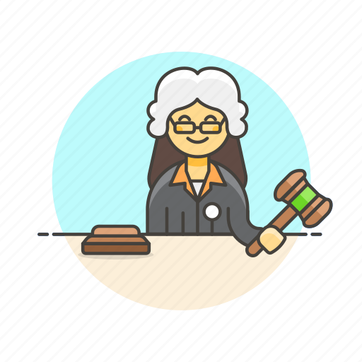 Judge, legal, court, justice, law, woman, decision icon - Download on Iconfinder