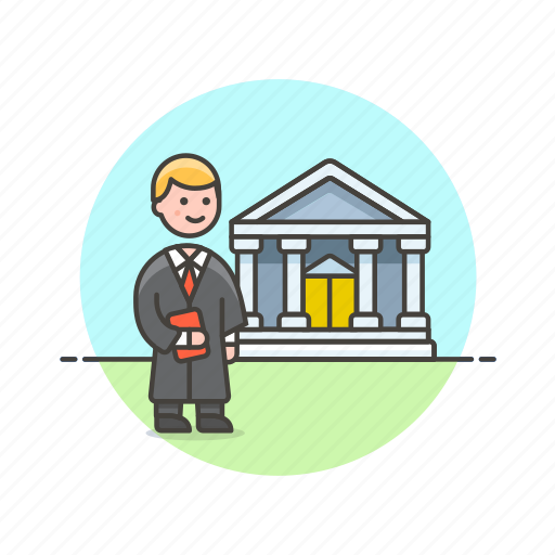 Court, lawyer, legal, building, law, man, attorney icon - Download on Iconfinder