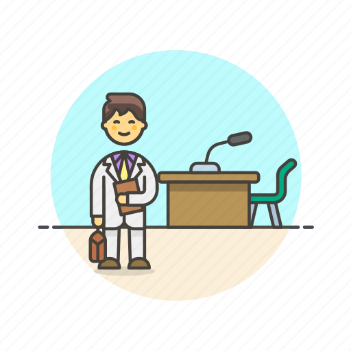Lawyer, legal, court, man, attorney, desk, law icon - Download on Iconfinder