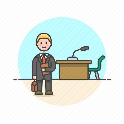 Lawyer, legal, court, man, attorney, desk, law icon - Download on Iconfinder