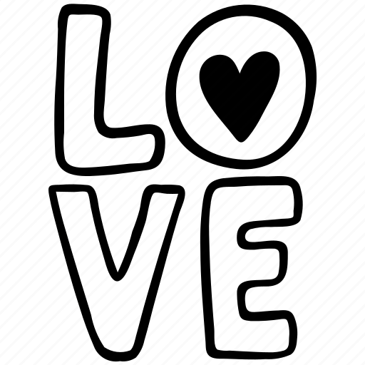 Heart, love, romantic, valentine, wedding, word icon - Download on Iconfinder