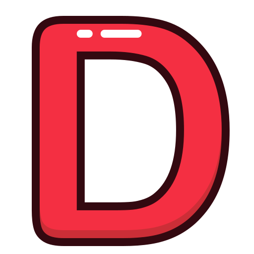 D, letter, red, alphabet, letters icon - Free download