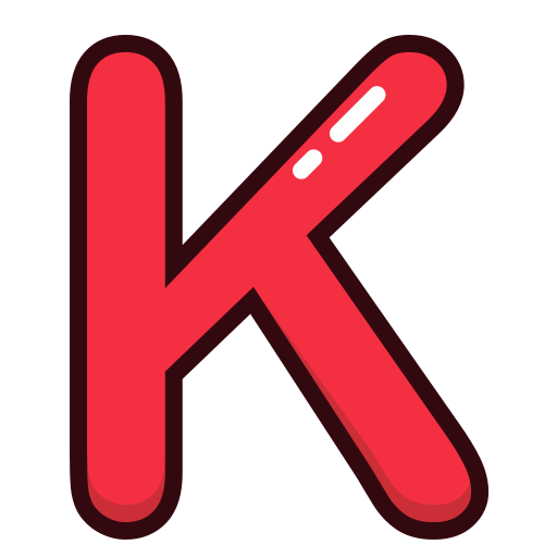 K, letter, red, alphabet, letters icon - Free download